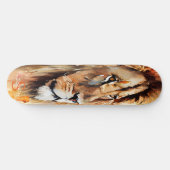 Skateboard Wasserfarbe Golden Lion King (Horizontal)
