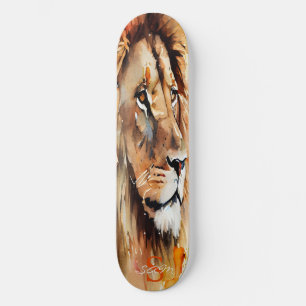 Skateboard Wasserfarbe Golden Lion King
