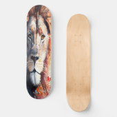 Skateboard Wasserfarbe Löwe King (Vorderseite)