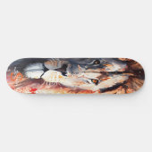 Skateboard Wasserfarbe Löwe King (Horizontal)
