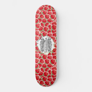 Skateboard Watermelon Wasserfarben Rosa