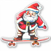 Skateboard Weihnachten 4" Kiss Cut Vinyl Aufkleber (Vorderseite)