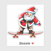 Skateboard Weihnachten 4" Kiss Cut Vinyl Aufkleber (Blatt)
