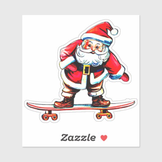 Skateboard Weihnachten 4" Kiss Cut Vinyl Aufkleber (Blatt)