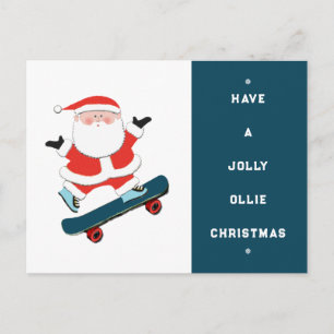 Skateboard-Weihnachten Feiertagspostkarte