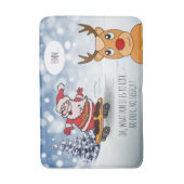 Skateboard Weihnachten RentierSchlitten Winter Badematte (Vorderseite Vertikal)