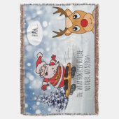 Skateboard Weihnachten RentierSchlitten Winter Decke (Vorderseite Vertikal)