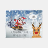 Skateboard Weihnachten RentierSchlitten Winter Fleecedecke (Vorderseite (Horizontal))