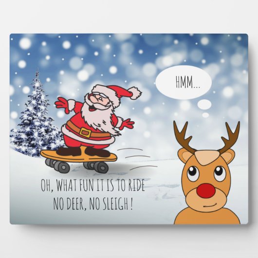 Skateboard Weihnachten RentierSchlitten Winter Fotoplatte (Vorderseite)