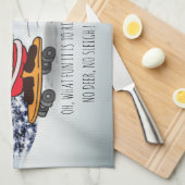 Skateboard Weihnachten RentierSchlitten Winter Geschirrtuch (Viertel Falte)