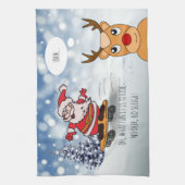 Skateboard Weihnachten RentierSchlitten Winter Geschirrtuch (Vertikal)