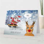 Skateboard Weihnachten RentierSchlitten Winter Karte (Vorderseite)