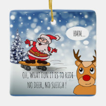 Skateboard Weihnachten RentierSchlitten Winter
