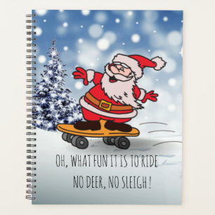 Skateboard Weihnachten RentierSchlitten Winter Planer