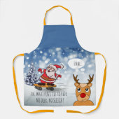 Skateboard Weihnachten RentierSchlitten Winter Schürze (Vorderseite)