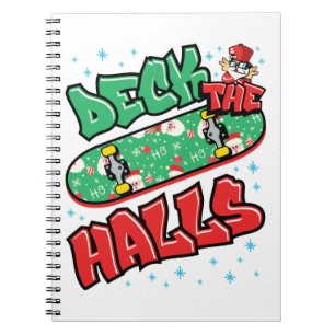 Skateboard Weihnachten Skateboard Deck die Hallen Notizblock