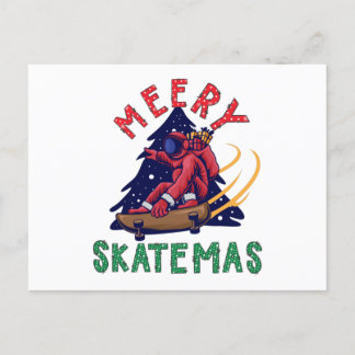 Skateboard Weihnachten, Skater Weihnachtsmann Postkarte