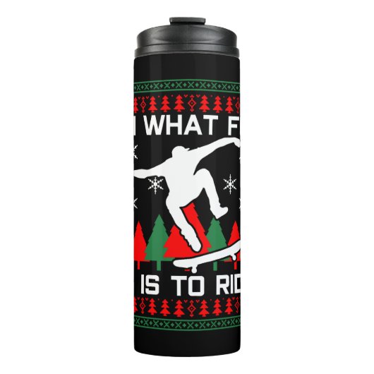 Skateboard Weihnachten Thermosbecher (Vorderseite)