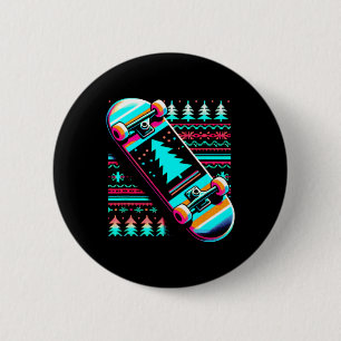 Skateboard Weihnachten - Vintage Skateboarding Häs Button