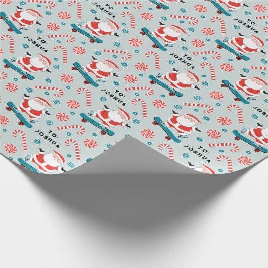 Skateboard Weihnachtsgeschenk Wrapping Paper Geschenkpapier (Ecke)
