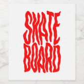 Skateboard Weinetikett (Einzelnes Label)