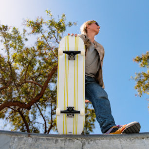 Skateboard Weißer und gelber Streifen HAMbWG