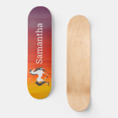 Skateboard Weißes Pferd Regenbogen (Vorderseite)