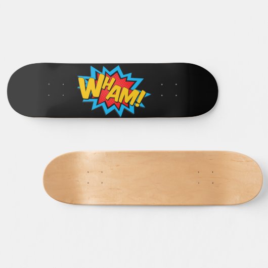 Skateboard - Wham! Schwarz (Horizontal)
