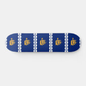 Skateboard with flag of Quebec City, Canada (Horizontal)