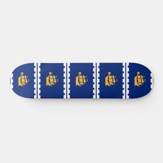 Skateboard with flag of Quebec City, Canada (Horizontal)