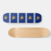 Skateboard with flag of Quebec City, Canada (Horizontal)