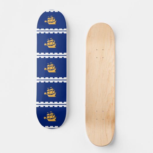 Skateboard with flag of Quebec City, Canada (Vorderseite)