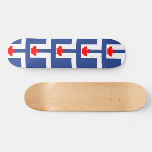 Skateboard with flag of Toronto, Canada (Horizontal)