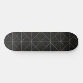 Skateboard with Golden Geometric Pattern – Elegant (Horizontal)