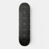 Skateboard with Golden Geometric Pattern – Elegant (Vorderseite)
