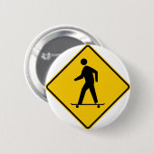 Skateboard-Zonen-Landstraßen-Zeichen Button (Vorne & Hinten)