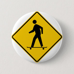 Skateboard-Zonen-Landstraßen-Zeichen Button