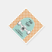 Skateboard Zwei Krasse 2. Geburtstag Serviette (Ecke)