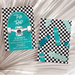 Skateboard - Zwei Krasse 2. Geburtstagsfeier Einladung