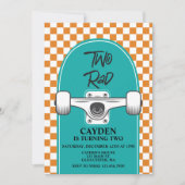 Skateboard zwei krassen 2. Geburtstag Einladung (Vorderseite)