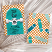 Skateboard zwei krassen 2. Geburtstag Einladung