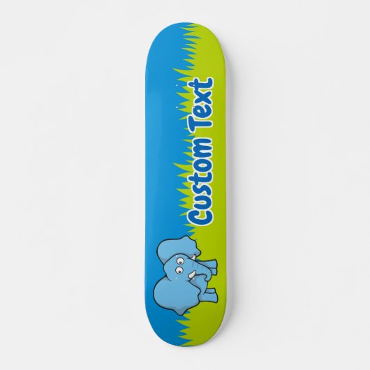 Skateboarddeck auf dem Blue Elefant Cartoon (Vorne)
