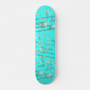 Skateboarddeck für aquamarine Musiknoten