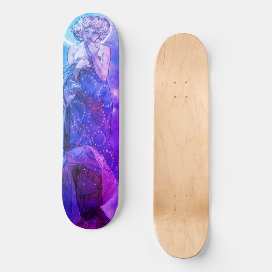 Skateboarddecke, Blue & Lavender Hues Skateboard (Vorderseite)