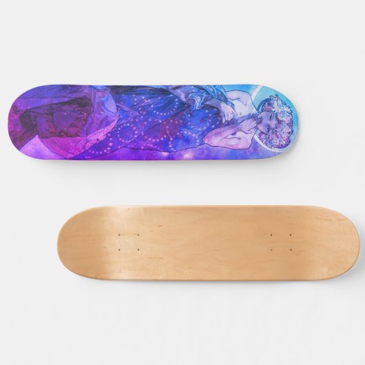 Skateboarddecke, Blue & Lavender Hues Skateboard (Horizontal)