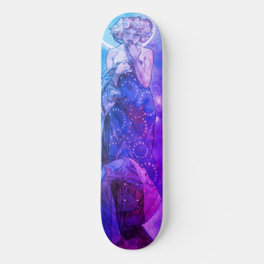 Skateboarddecke, Blue & Lavender Hues Skateboard (Vorderseite)