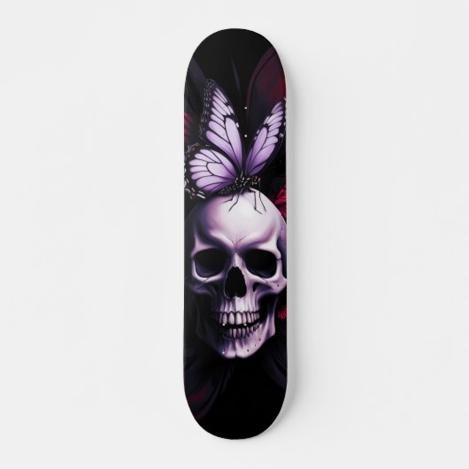 Skateboarddesign für Gothic Skull Butterfly Skateboard (Vorne)
