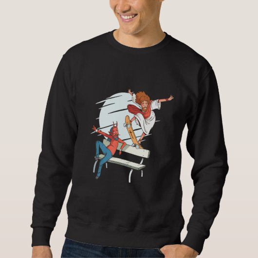 Skateboarddesign mit Jesus Jesus Grind Sweatshirt (Vorderseite)