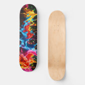 Skateboarddesign von Rainbow Neon Paint Splash Skateboard (Vorderseite)