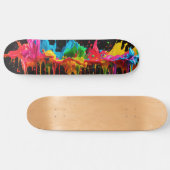 Skateboarddesign von Rainbow Neon Paint Splash Skateboard (Horizontal)